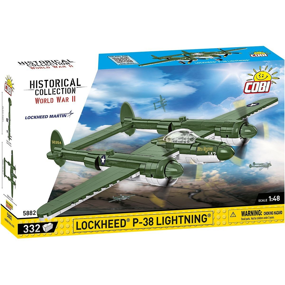 Cobi Lockheed P-38 Lightning 332 darabos építő készlet (COBI-5882)