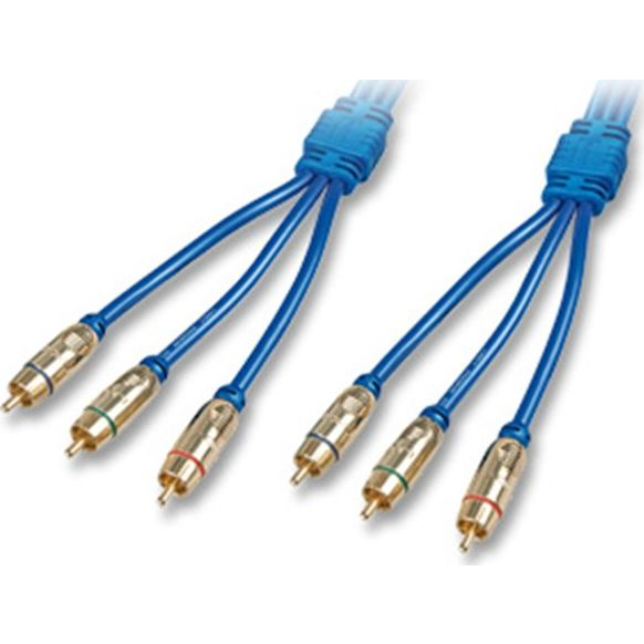 Lindy 10m Component Video Cable component videokabel (YPbPr) 3 x RCA Blauw