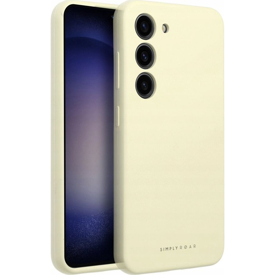 Roar Samsung Galaxy A14 4G / A14 5G prémium szilikon tok velúr béléssel, világossárga ( )