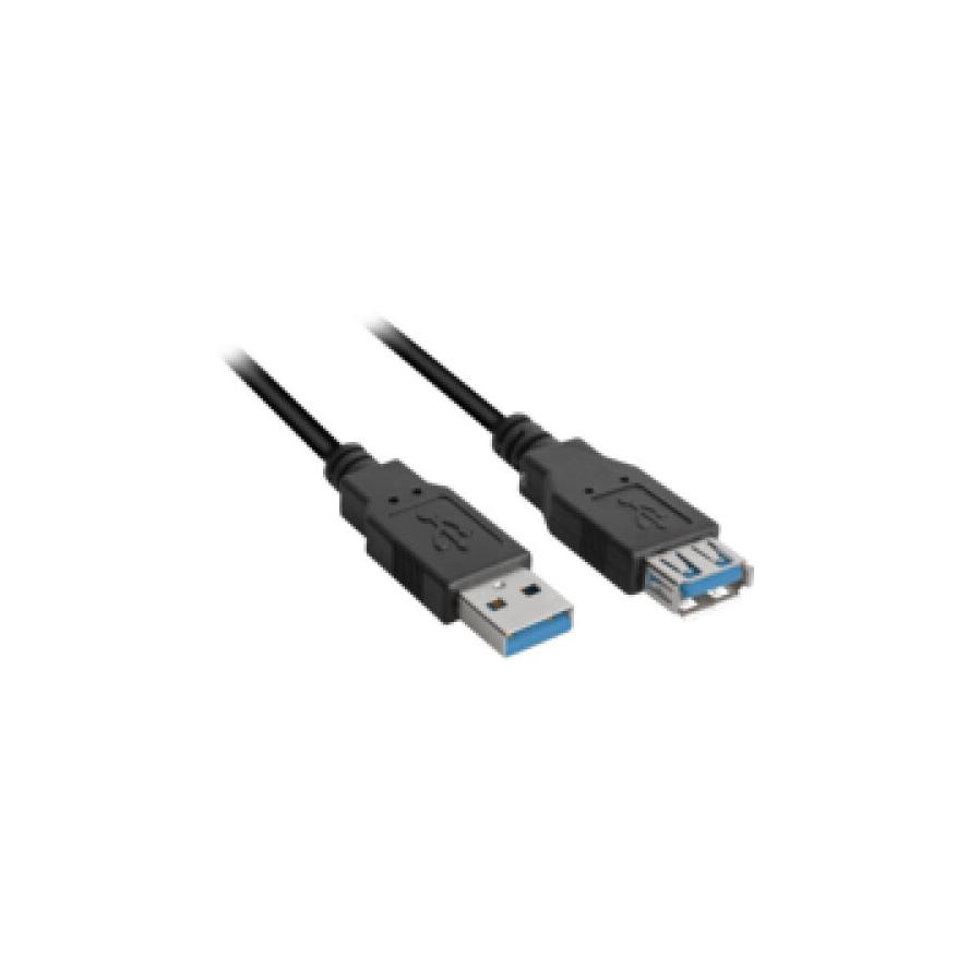 SHARKOON USB 3.0 hosszabbító 1m fekete (4044951015672)
