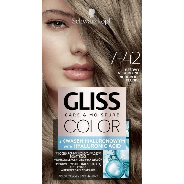 SCHWARZKOPF GLISS Color 7-42 Přirozená béžová blond 60 ml (9000101716221)