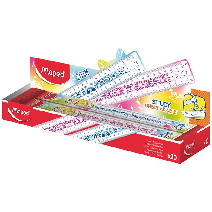 Maped 245401 Study Unbreakable Fancy Vonalzó műanyag törhetetlen - 20 cm (245401)