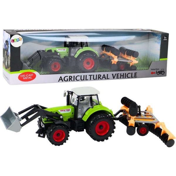 Mezőgazdasági Traktor Kotrógép - Tárcsás, Zöld