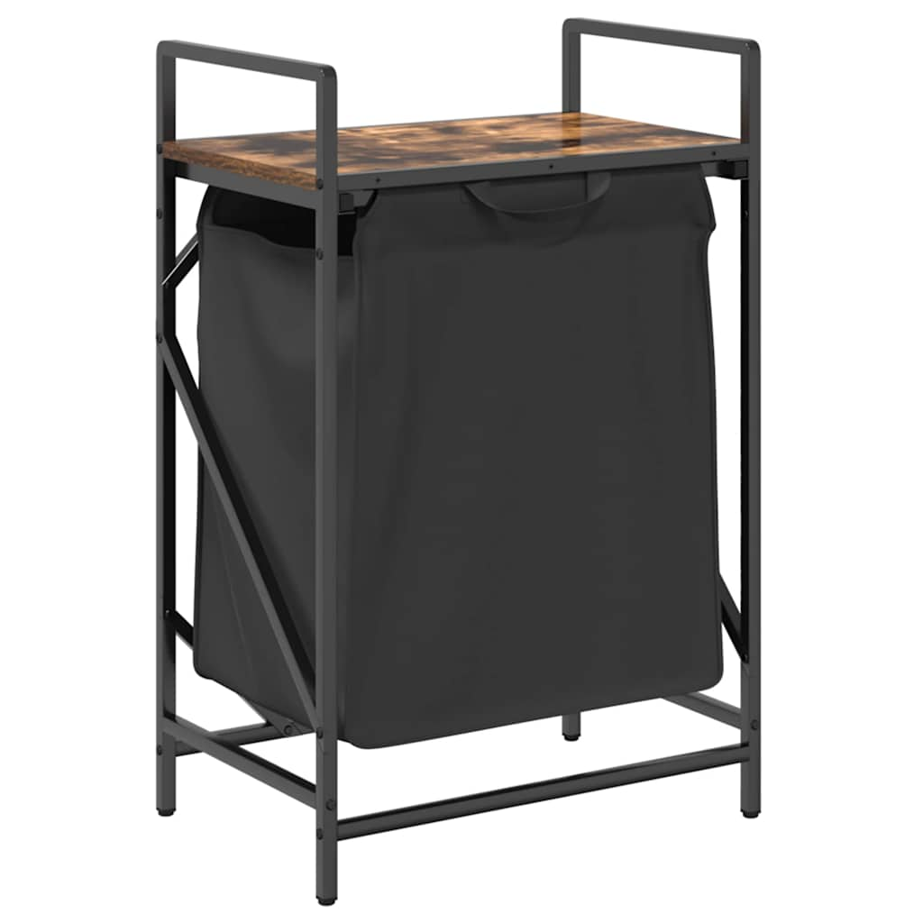 füstölt tölgy mosodai kosár 1 rekeszes polccal (859072)