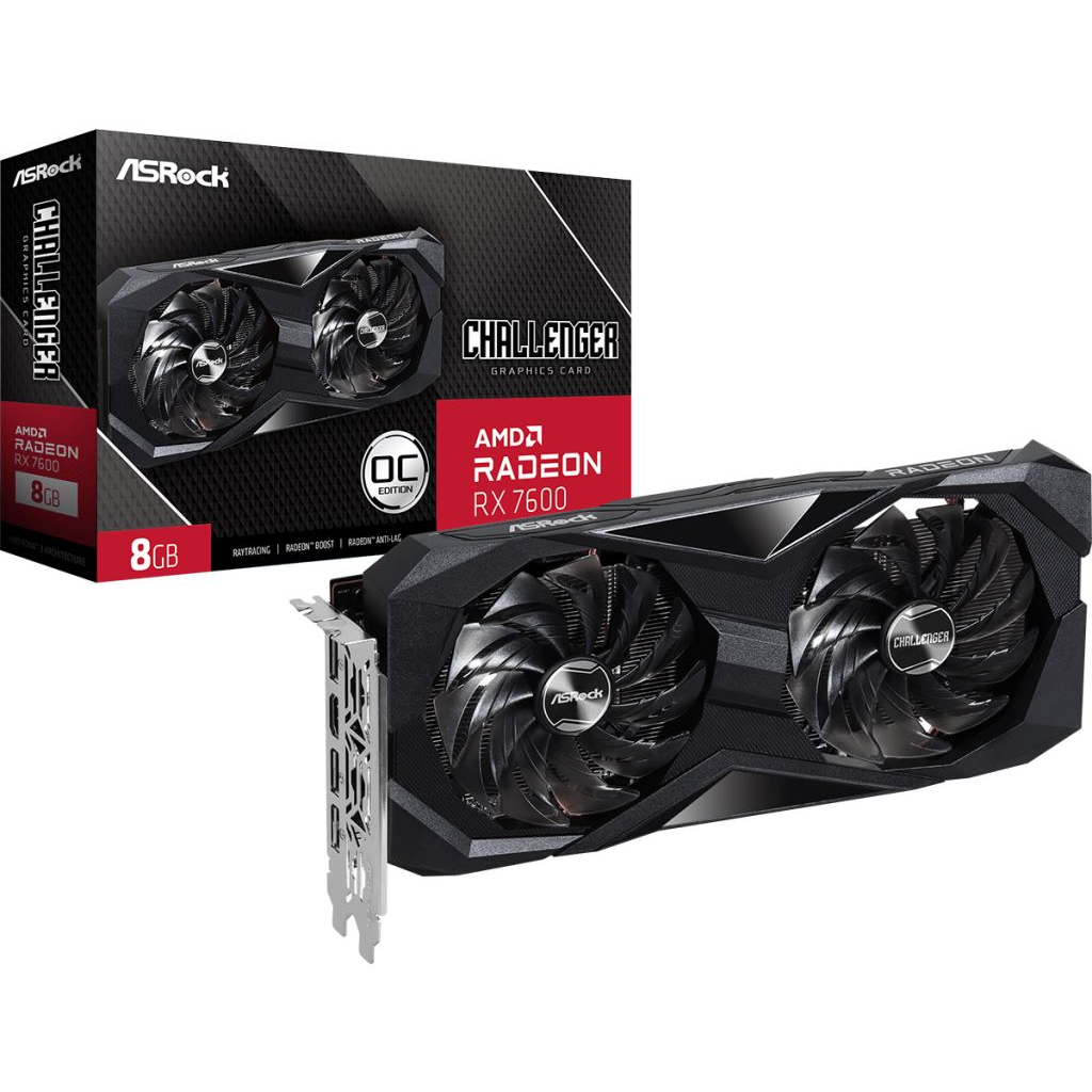 ASRock Radeon RX 7600 Challenger 8GB OC videokártya (RX 7600 CL 8GO) (RX 7600 CL 8GO)