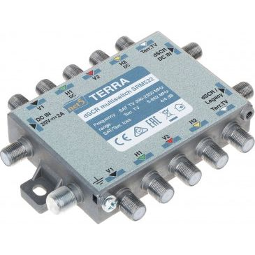  Terra MULTISWITCH PRZELOTOWY UNICABLE I/II SRM-522 5 WEJŚĆ / 5 WYJŚĆ + 2 WYJŚCIA UNICABLE TERRA
