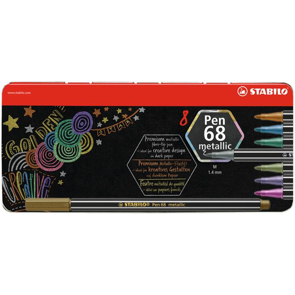 STABILO Pen 68 metallic filtpen Mellem Flerfarvet 8 stk