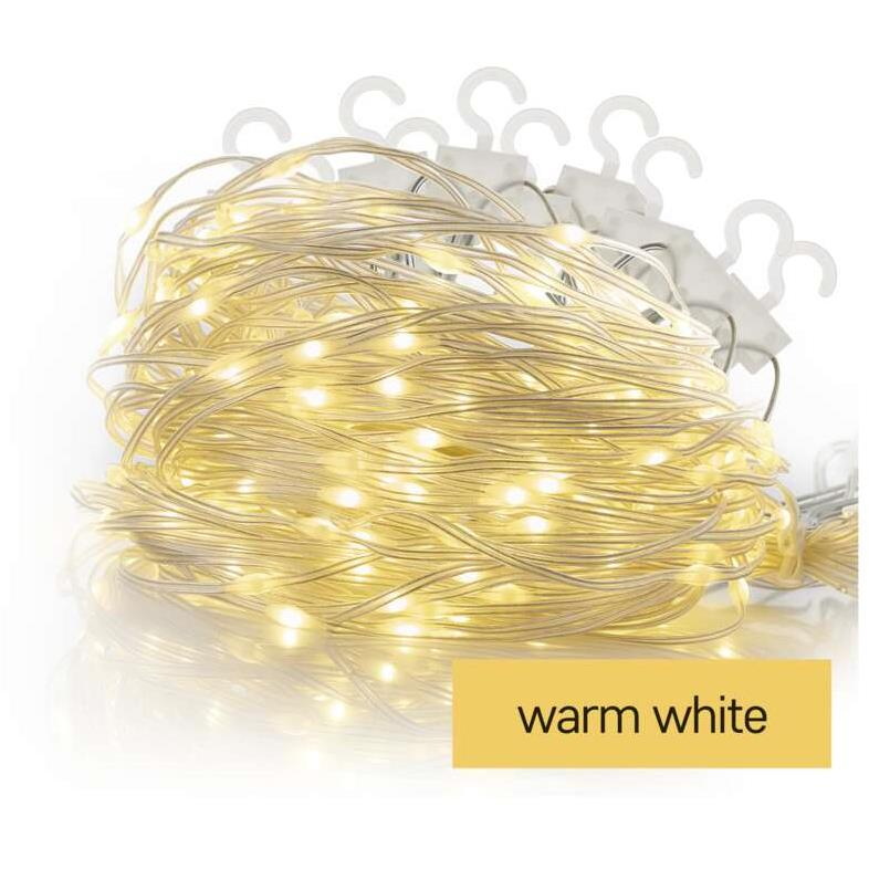 EMOS LED karácsonyi drop fényfüzér – jégcsapok, 2,9 m, kültéri és beltéri, meleg fehér, programok (D3CW02)