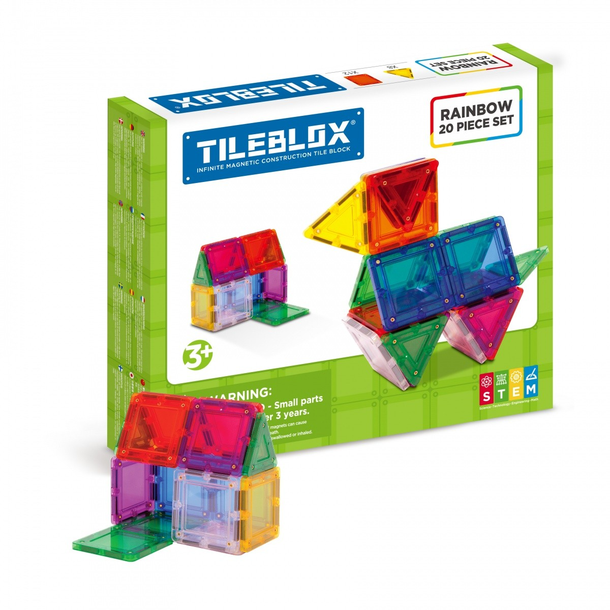 Magformers Tileblox Rainbow 20 darabos Mágneses Építőjáték (005-1030002)