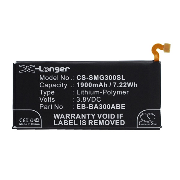 Cameron Sino Li-Polymer akku (3.8V/1900mAh, Samsung EB-BA300ABE kompatibilis) FEKETE Samsung Galaxy A3 (2015) SM-A300F (CS-SMG300SL)