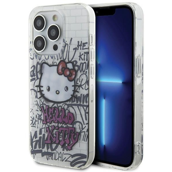 Hello Kitty IML Kitty On Bricks Graffiti iPhone 15 Pro telefon tok - Fehér (HKHCP15LHDGPHT)