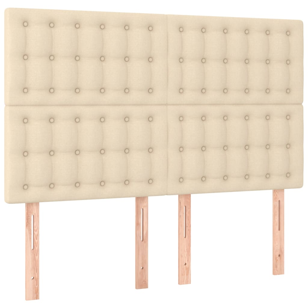 4 db krémszínű szövet fejtámla 72 x 5 x 78/88 cm (3116769)