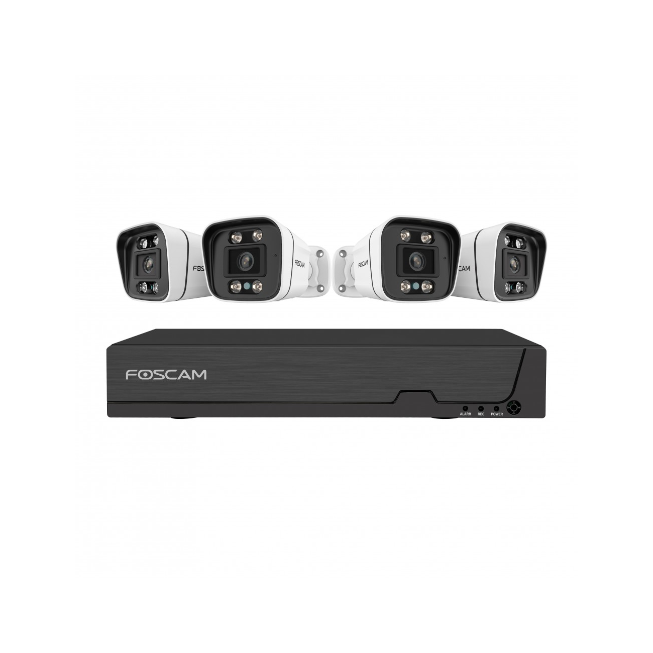 Foscam FN9108E-B4-2T PoE Kamera Rendszer készlet - Fehér (1x bázis / 4x Bullet kamera) (FN9108E-B4-2T)