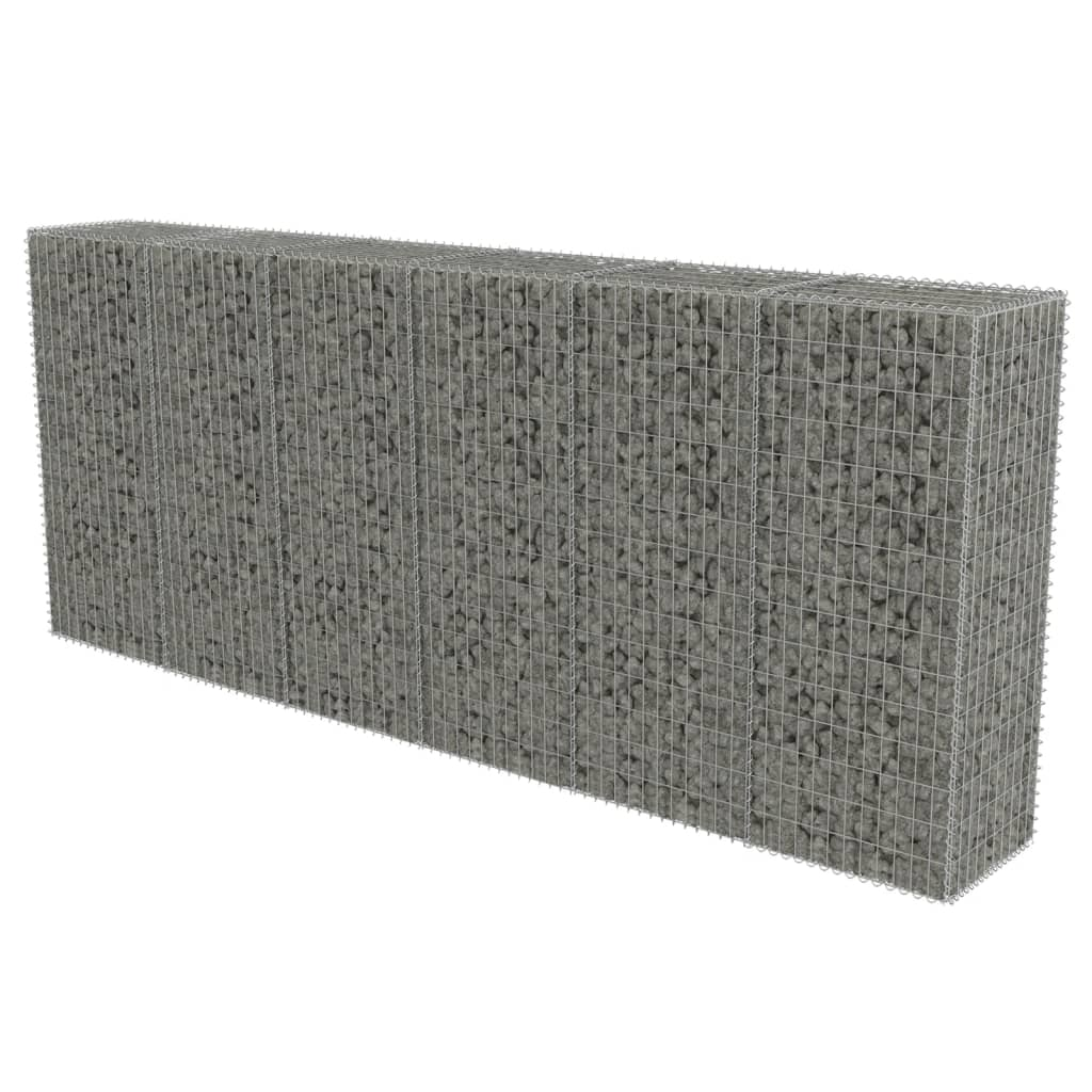 horganyzott acél gabion fal fedéllel 300 x 50 x 150 cm (143593)