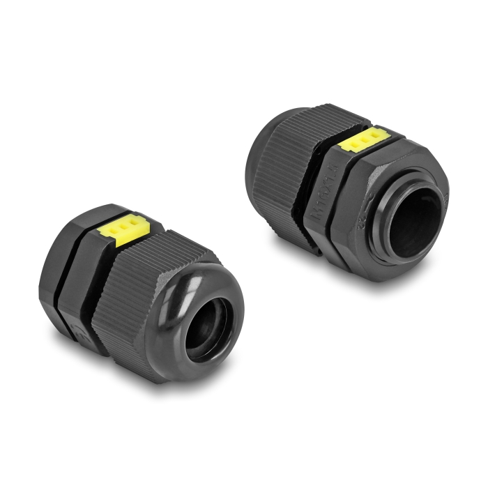 Delock M16 kábel tömlőszelence ventillációval, IP68 por és vízhatlan fekete 2 db. (60615) (60615)