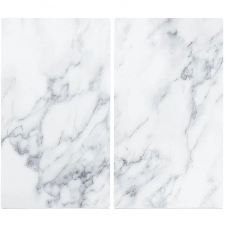 ZELLER Üveg vágódeszka, 30 × 52 cm, 2db, fehér márvány (4003368263120)