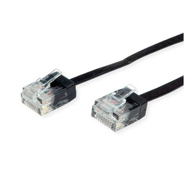 ROLINE Traveller UTP Patch Cord, Cat.6A (Class EA), bardzo płaski, czarny, 0,5 m
