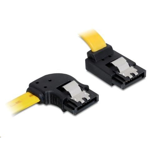 Delock 82837 SATA 6 Gb/s bal / fel kábel, fém csatlakozó, 50 cm, sárga (82837)