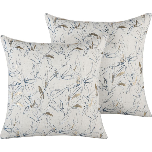 Conjunto De Cojines Decorativos Con Motivo Floral Beige 45 X 45 Cm Decoración Moderna Retro Arbor - Beige