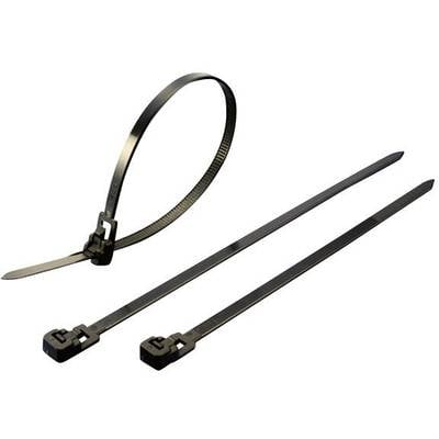 KSS 541086 HVCR250BK Kábelkötöző készlet 250 mm 7.60 mm Fekete Nyitható 100 db (541086)
