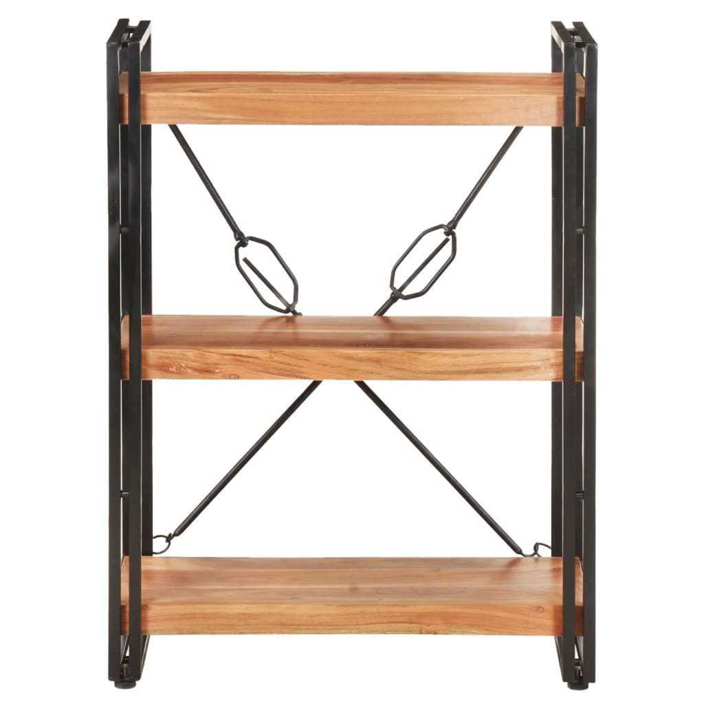 3 szintes tömör akácfa könyvespolc 60 x 30 x 80 cm (320613)
