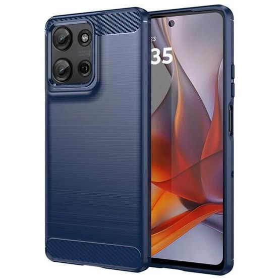 Gigapack Motorola Moto G75 szálcsiszolt, karbon mintás tok sötétkék (GP-163932) (GP-163932)