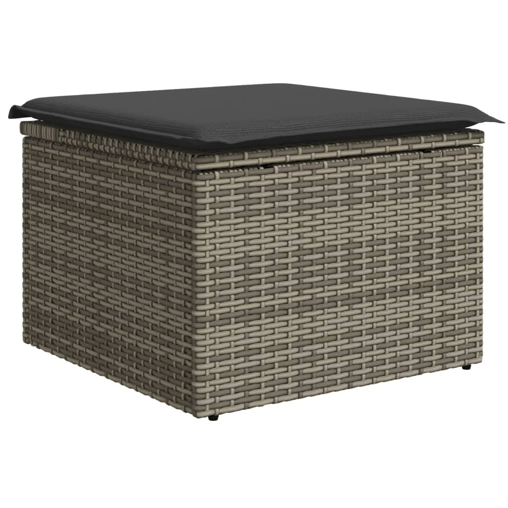 szürke polyrattan kerti szék párnával 55 x 55 x 37 cm (366119)