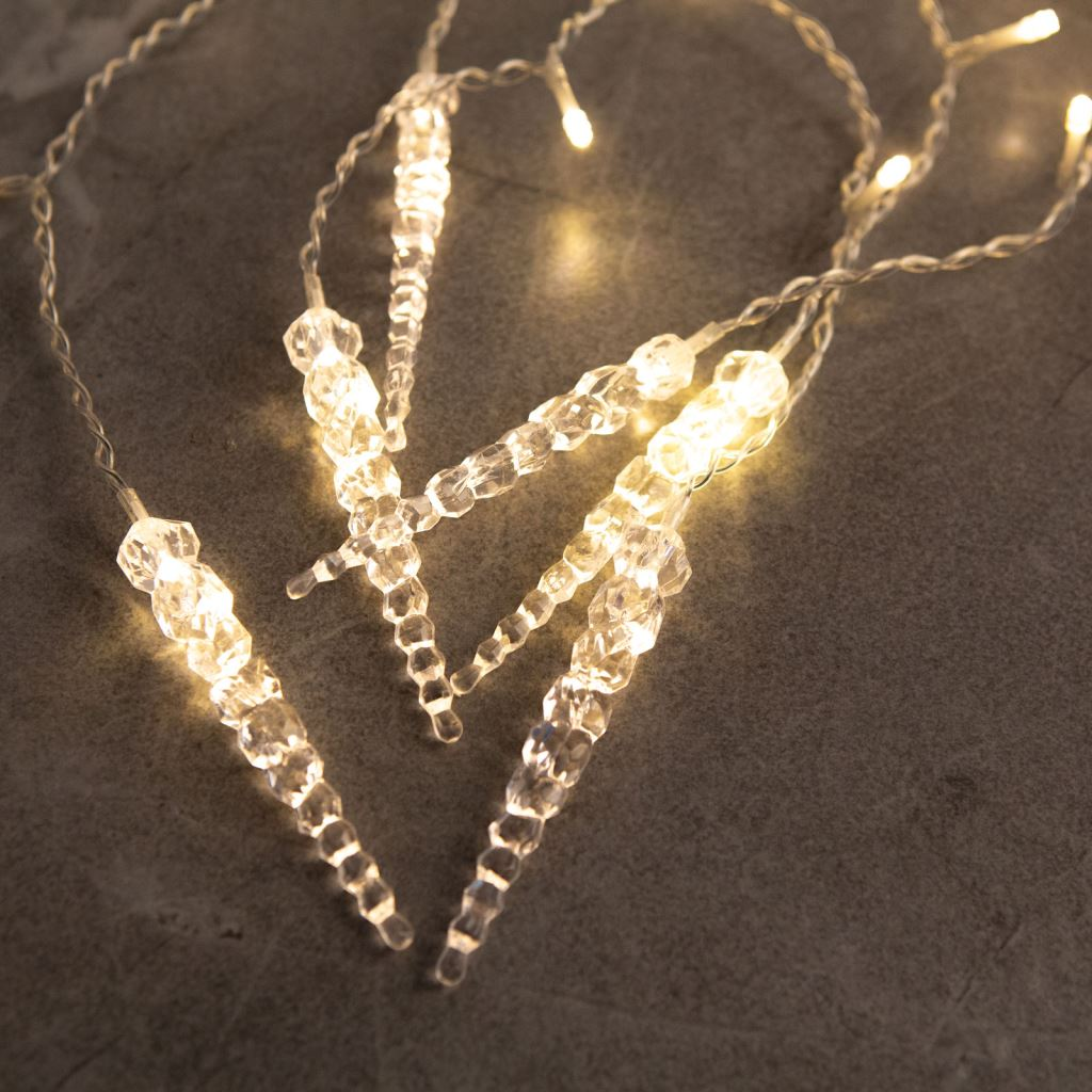 Family 180 melegfehér LED-es fényfüggöny - jégcsappal, 3,5x0,7m, hálózatos működés (58915) (58915)