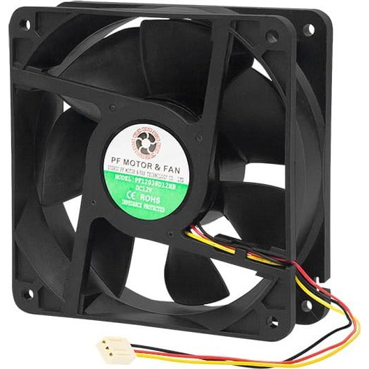 Blow Ventilátor  120x38 mm, 12V, Golyós, 3 Vezetékes (85-130#)