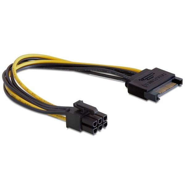 Delock DL82924 tápkábel SATA 15 pin -> 6 pin PCI Express (DL82924)