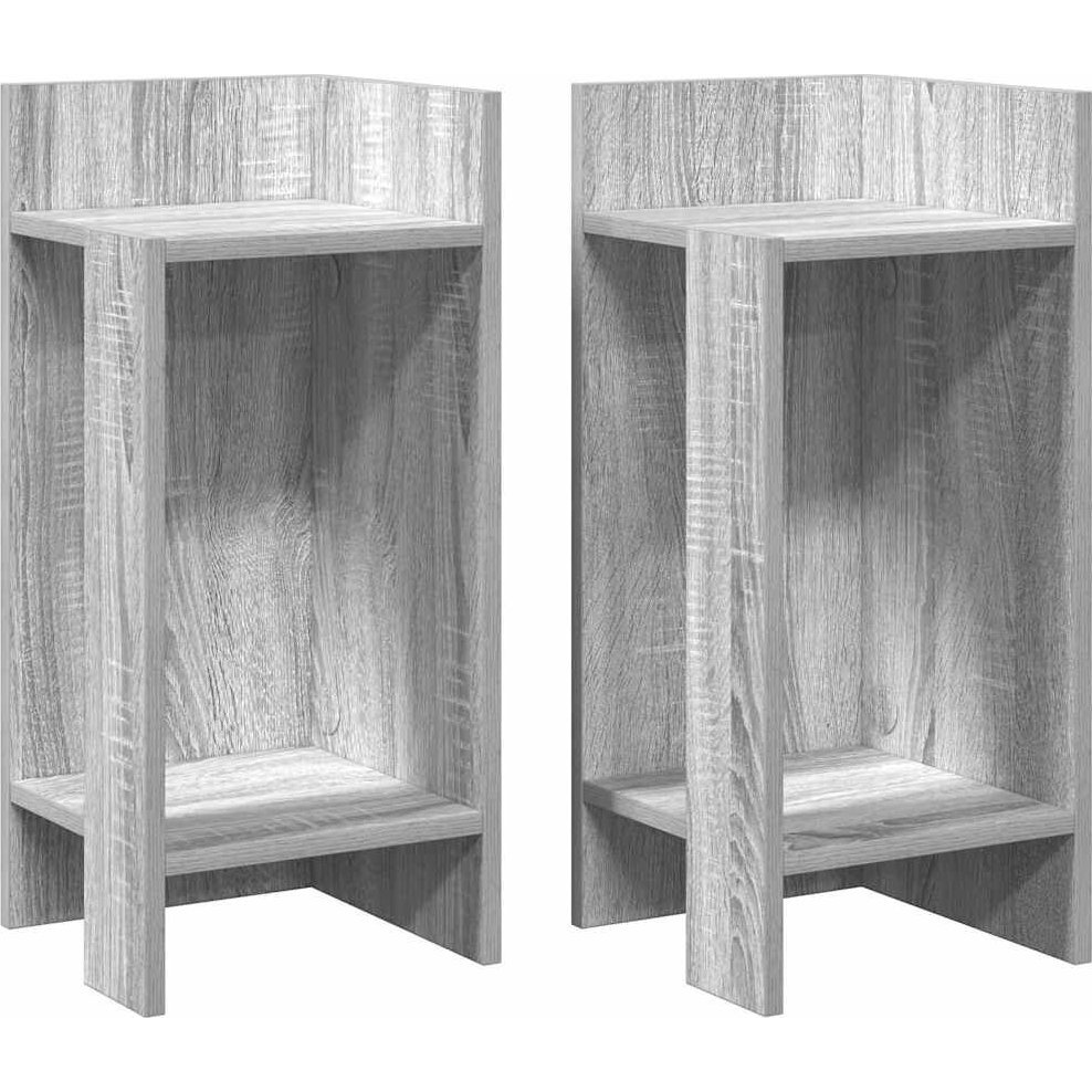 2 db szürke sonoma színű kisasztal polccal 25,5 x 27 x 60 cm (858553 VidaXL)