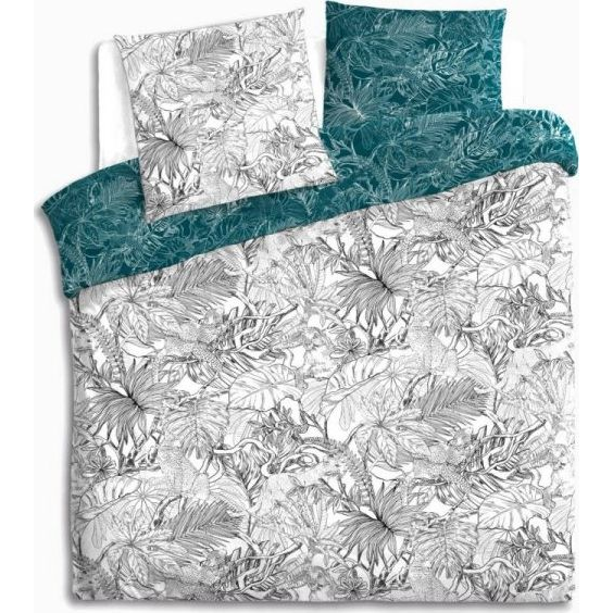 Atmosphera Bavlněné povlečení s rostlinným vzorem oboustranné 240 × 220 cm (163987)