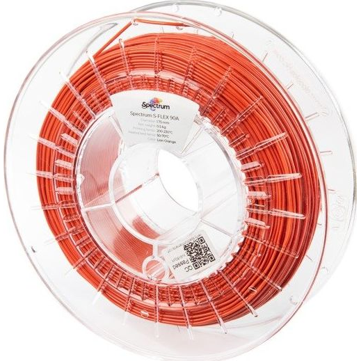 Spectrum Filaments 80258 S-Flex 90A 3D nyomtatószál Rugalmas nyomtatószál rugalmas, vegyileg ellenálló, késedelem nélkül 1.75 mm 500 g lion orange,