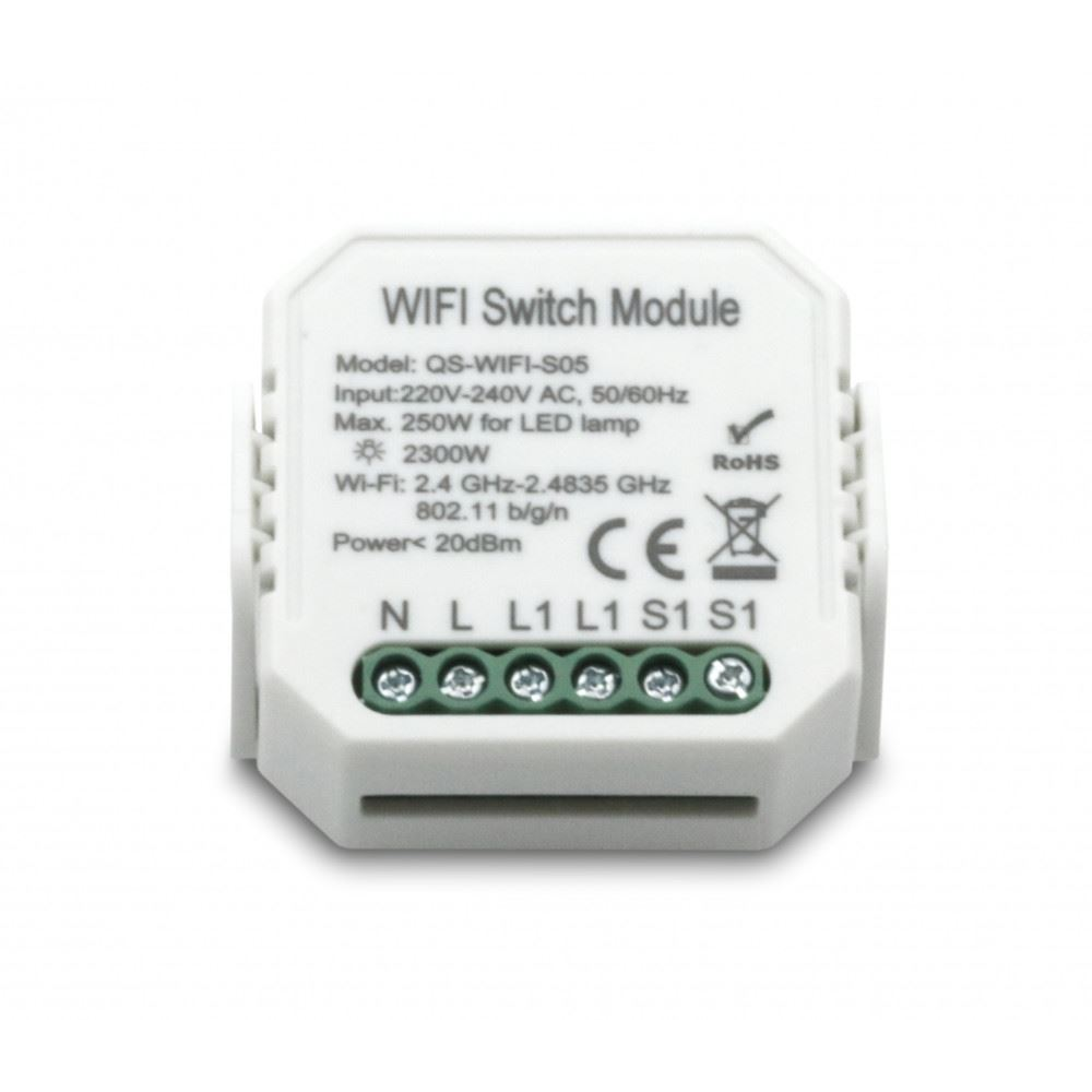 SMARTZILLA Tuya WIFI kapcsoló mögé rejthető 1 csatornás kapcsoló okosító (N) (2046401-1N) (2046401-1N)