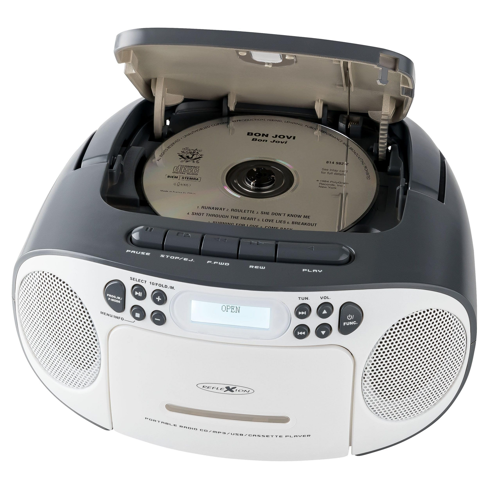 Reflexion Boombox CD-s rádió - Fehér/Szürke (RCR2260DAB/GR)