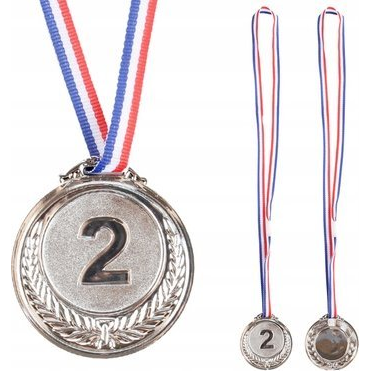 Ezüst érem Második Hely Trophy Award Cink 6,5 cm 20948 (20948)