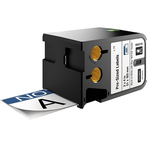 DYMO 1868715 labelprinter-tape Zwart op wit + blauwe header