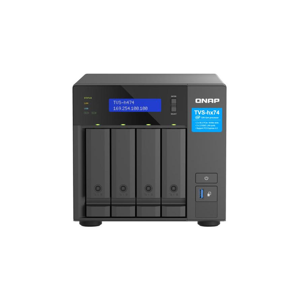 QNAP TVS-H474 NAS Tower Intel® Pentium® G7400 8 GB DDR4 QuTS hero Sort