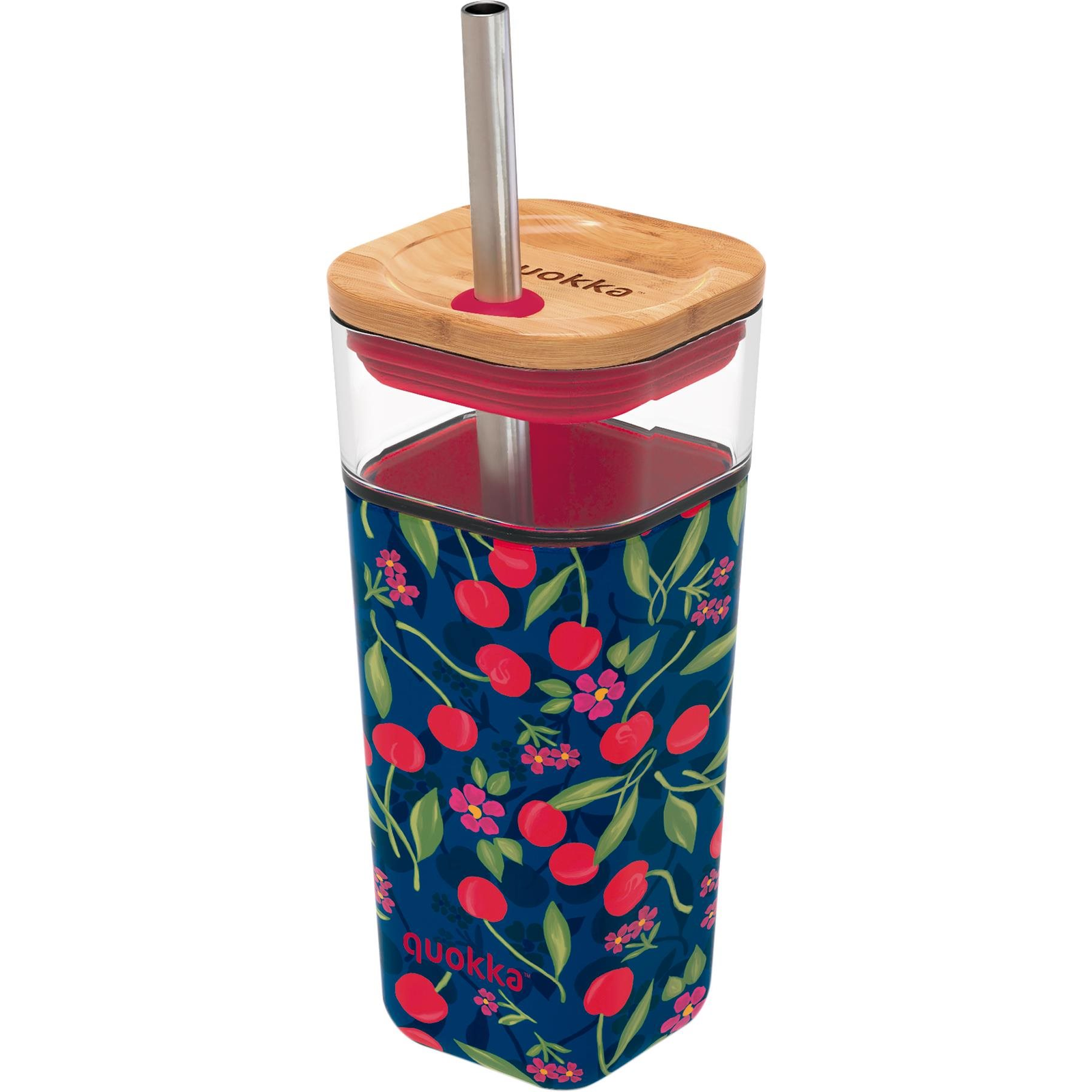 Quokka Liquid Cube Utazóbögre szívószállal, cherries (8412497400591)