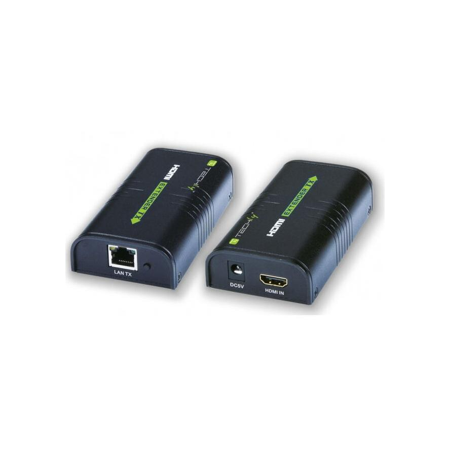 Techly IDATA EXTIP-373 audió/videó jeltovábbító AV adó- és vevőegység Fekete (IDATA-EXTIP-373)