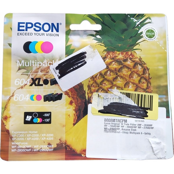 Epson 604XL blækpatron 4 stk Original Højt (XL) udbytte Sort, Blå, Magenta, Gul