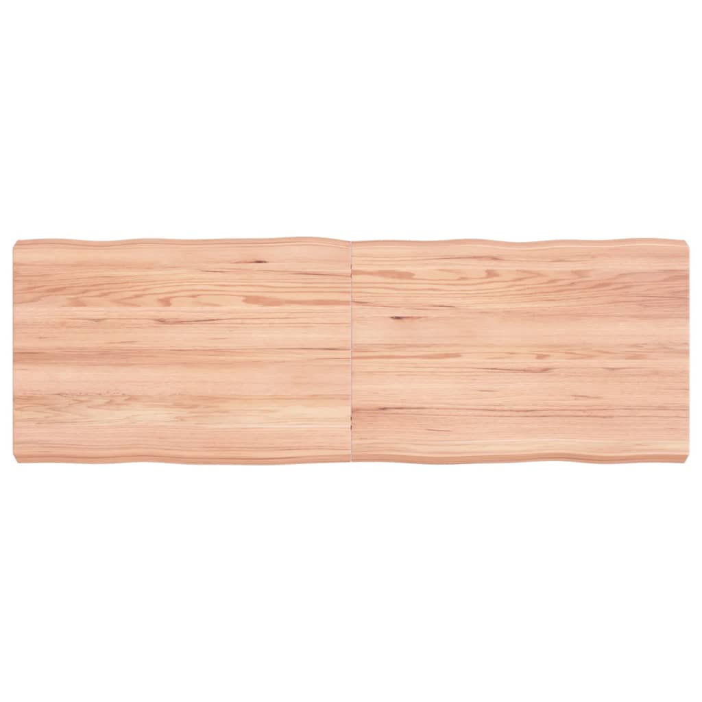 világosbarna asztallap 120x40x(2-6)cm kezelt tömör élőszegélyes (363957)