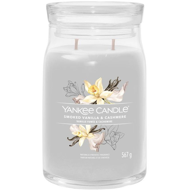 YANKEE CANDLE Signature üveg 2 kanóc Smoked Vanilla & Cashmere 567 g (5038581129341)