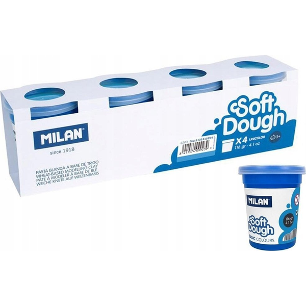 Caja 4 Botes 116 G Pasta Blanda Soft Dough, Azul