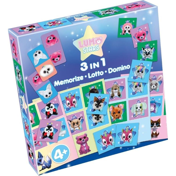Tactic Lumo Stars 3-in-1 : Memo, Lotto, Domino Kaartspel Matchen