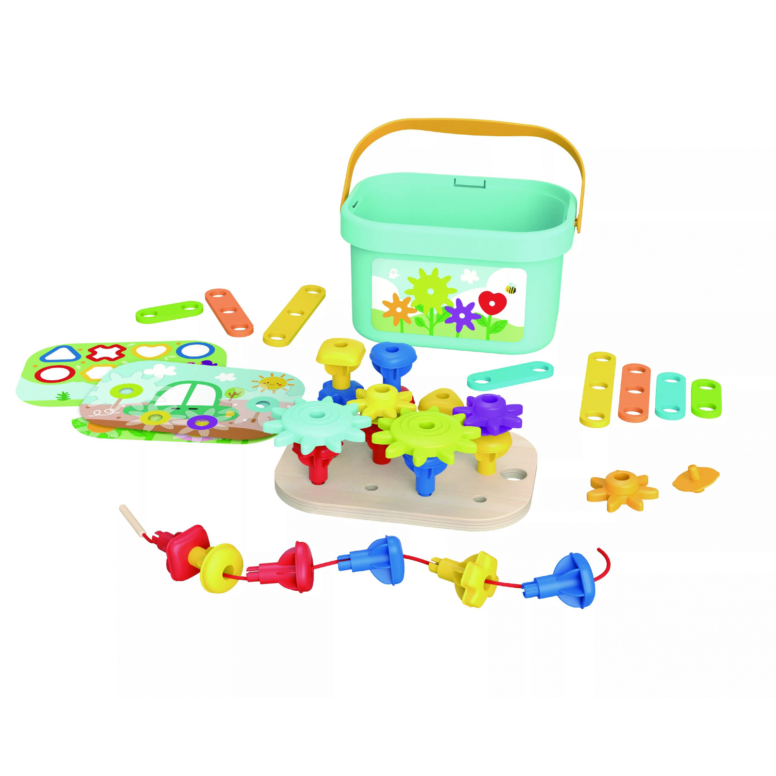 Tooky Toy Fa építőkészlet vödörben - Kert (TJ631)