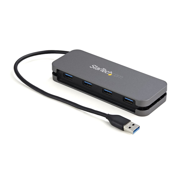StarTech.com HB30AM4AB rozbočovač rozhraní USB 3.2 Gen 1 (3.1 Gen 1) Type-A 5000 Mbit/s Černá, Šedá