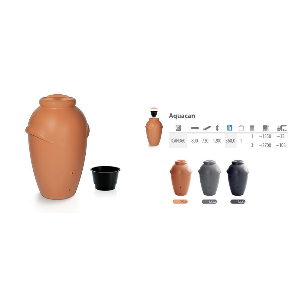 Prosperplast AQUACAN hordó szürke 360l (ICAN360-S443)