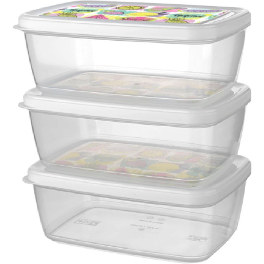 Műanyag eldobható tároló doboz szett (3 darabos) (15575)