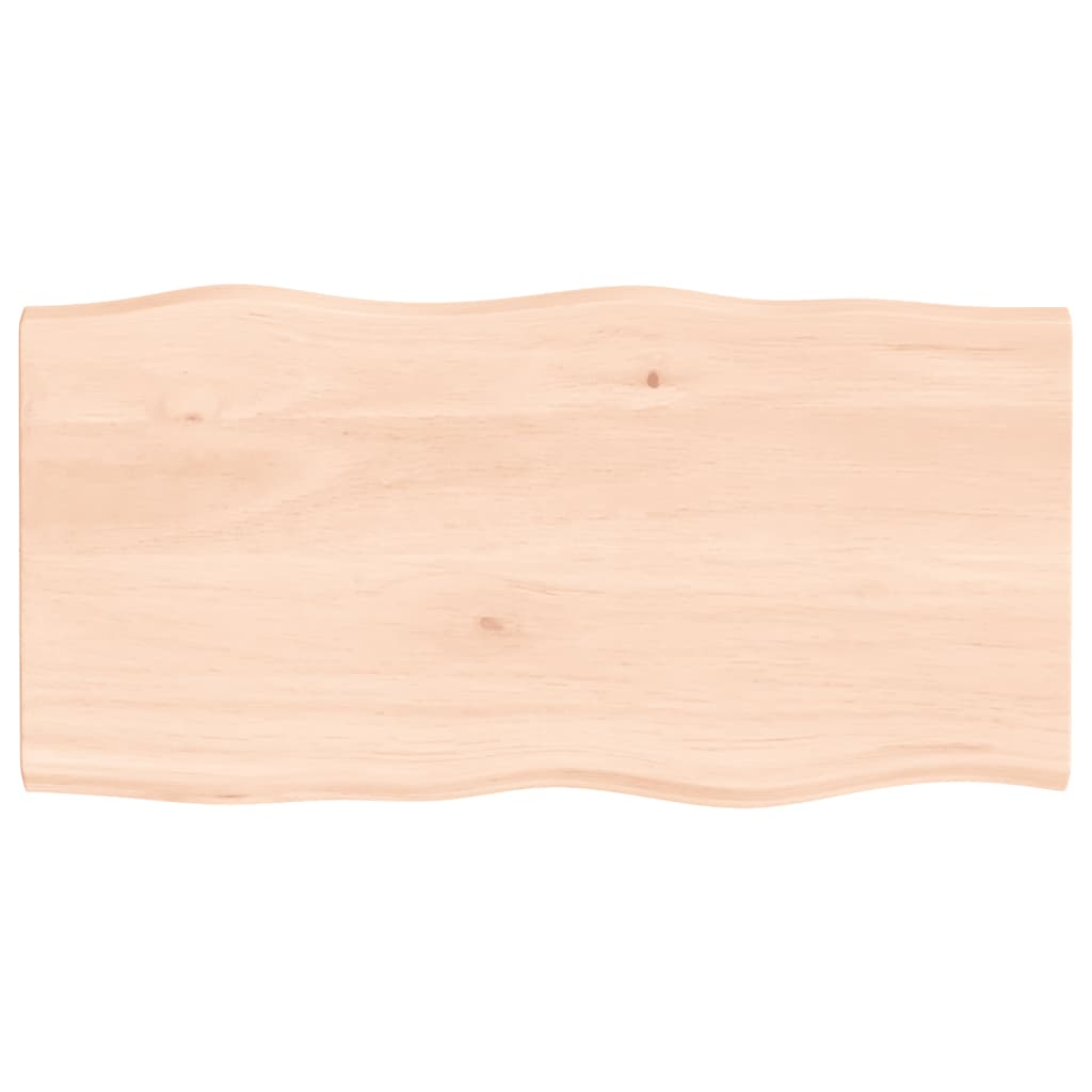 asztallap 80x40x2 cm kezeletlen tömörfa tölgyfa élőszegélyes (363872)